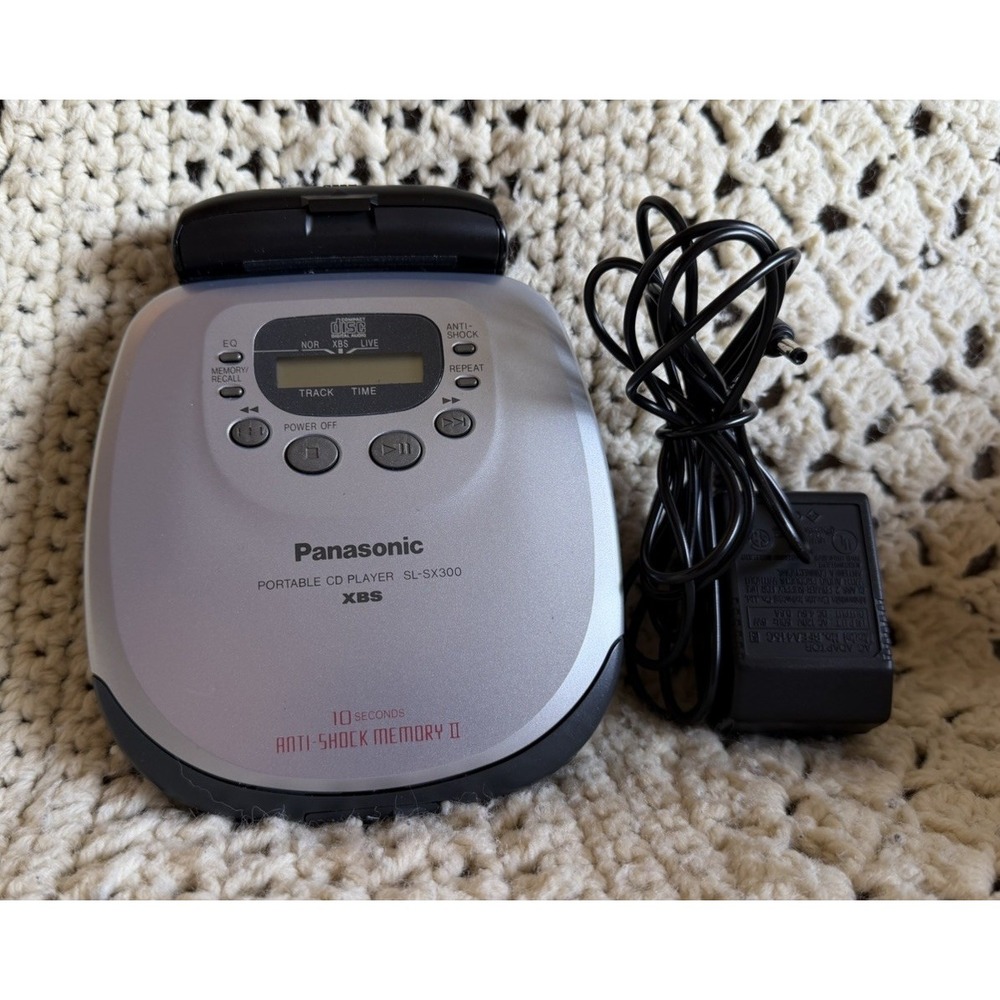 Panasonic Portable CD Player SL-SX300 Silver With Battery Pack Working